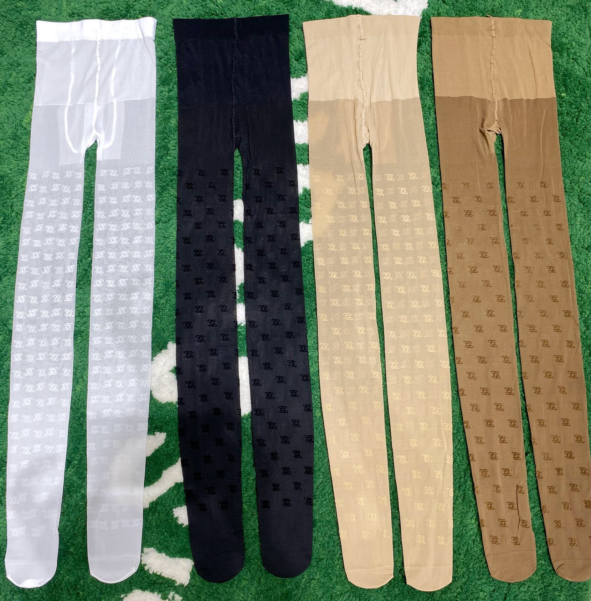 Fendi FF wave-patterned flocked pantyhose