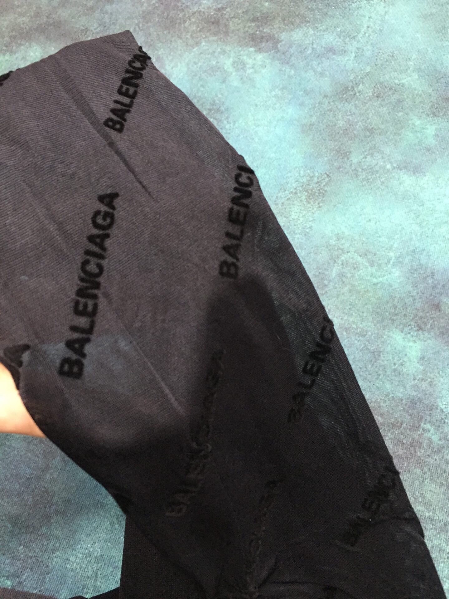 Balenciaga haute couture version all-over logo flocked sexy slimming black pantyhose