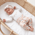 Newborn Baby Girl Outfit New parent gift Embroidered Baby Girl Outfit Personalized Baby Announcement
